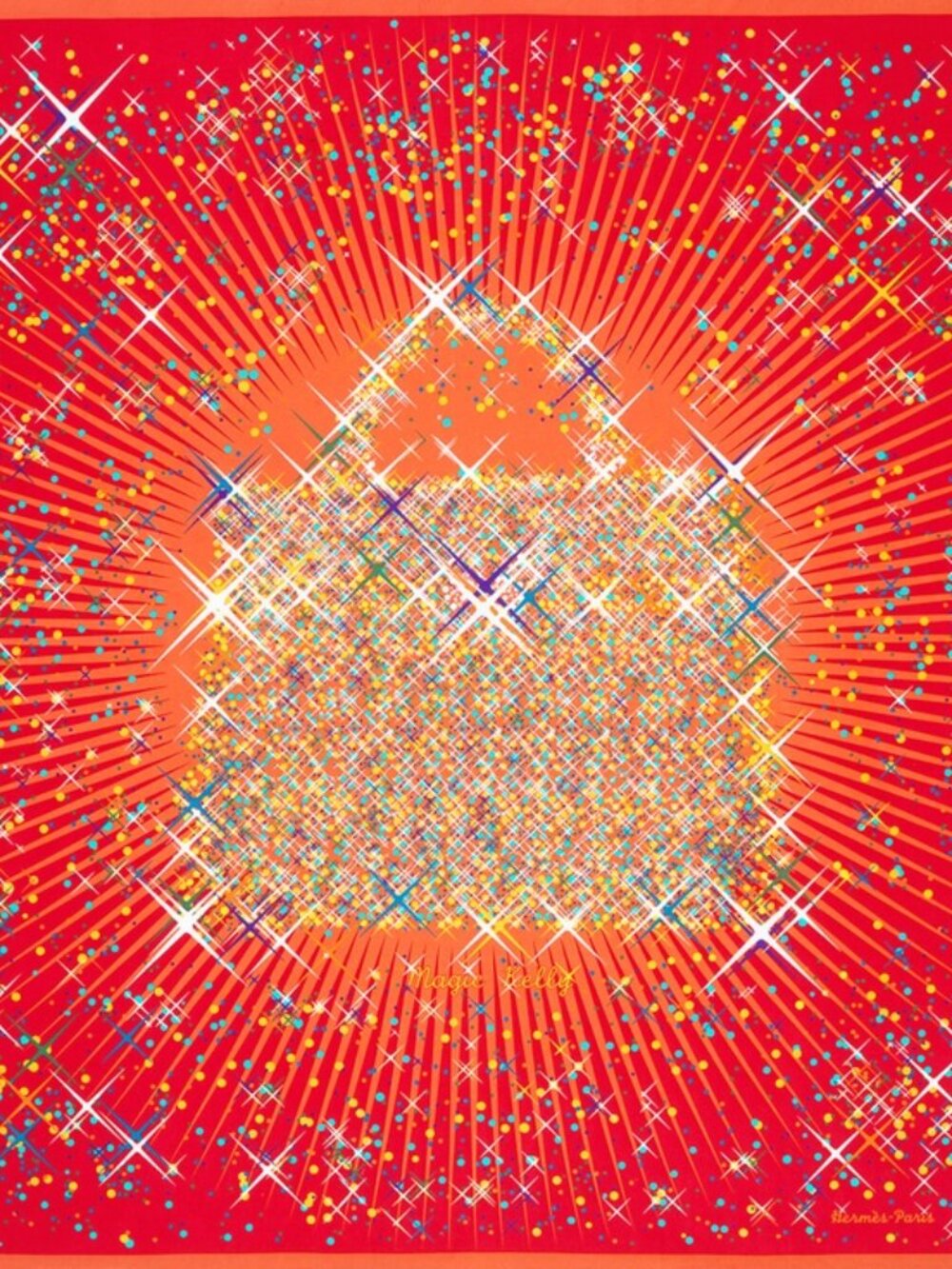 Hermes 90 CM Magic Kelly with tags and box NWT red rouge/capucine